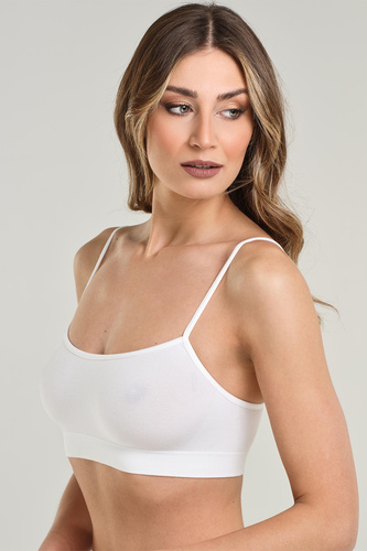 Spiman RELAX Bianco Weicher Bambus-BH Ohne Bügel Atmungsaktiv
