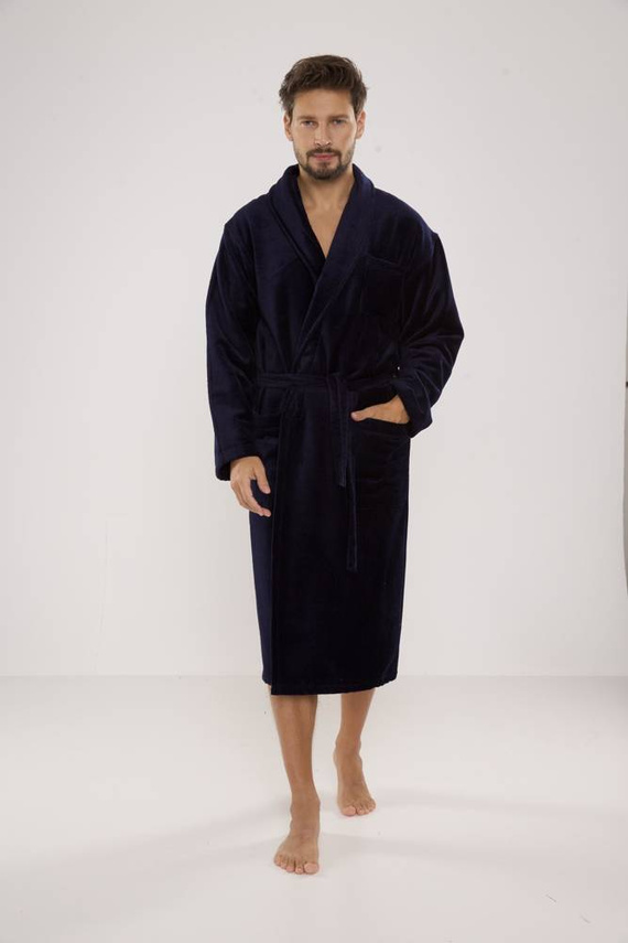 803 / 819 Zwillingsfrottee-Herrenbademantel Forex - alle navy blue (dunkelblau)