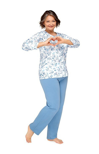 202 Maria III Martel Damenpyjama – 29 dunkelblau