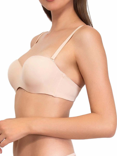 1580 Fantastischer Push-up-BH – Bandeau, Mikrofaser Sielei beige