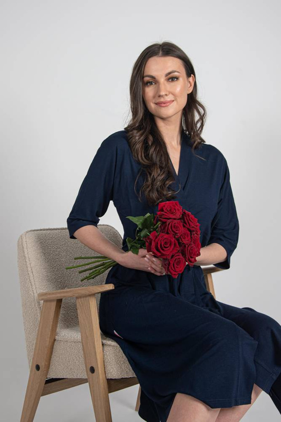 942 Visa Langer Morgenmantel De Lafense - navy blau