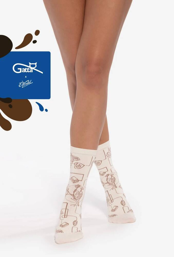 U04.WED Wedel Unisex Gatta Socken - weiß choco 04/14E