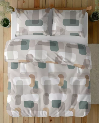 5487 A Detexpol Satin Stories Satinbettwäsche, grau | 100 % Baumwolle, Satinbindung, Reißverschluss, Geschenkverpackung