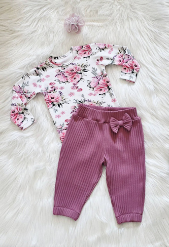 Body Bambarillo Piwonie Mädchen mit Blumenmuster, Baumwolle, langarm