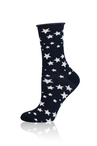 S173D Waage Socken Italienische Mode - navy blau/ecru