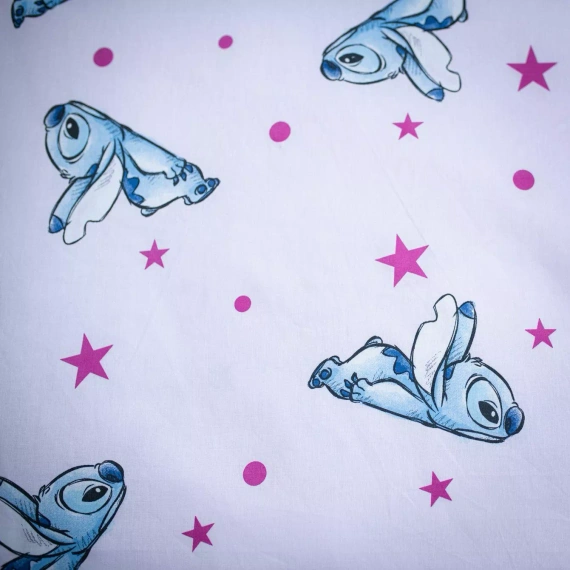 Pościel Lilo i Stitch JF24 140x200 rosa Sterne 100% Baumwolle