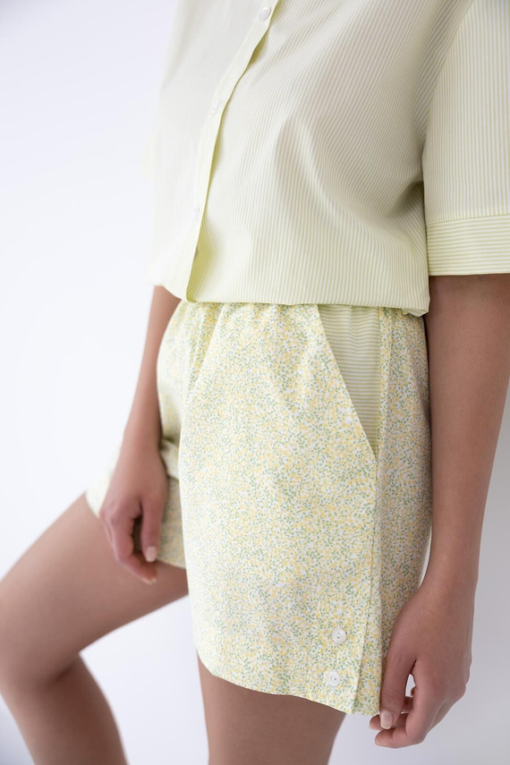 Damenpyjama Sensis Ophelia limette – Sommer Set, 100% Baumwolle