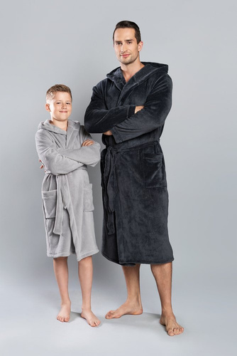 Mimas Jungen Bademantel Italian Fashion- grau 