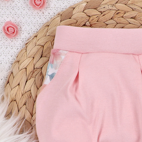 ABN-5425 Bunte Blumen Nini Bio-Baumwollhose, rosa