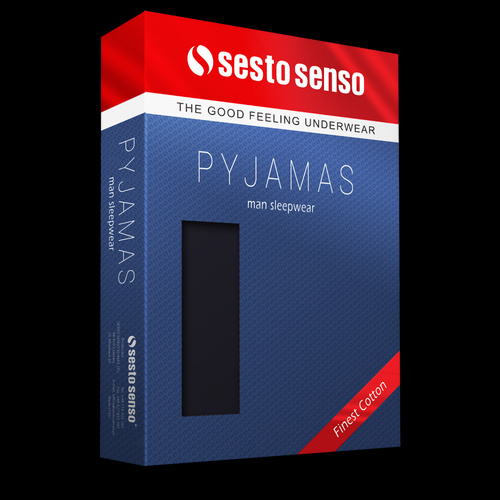 2404 Herren-Militärpyjama mit langen Ärmeln und Sesto Senso-Hose – Graphit