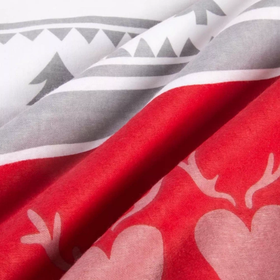 31516/1 Weihnachts-Flanellbettwäsche Flanelove Darymex grau rot – Set 100 % Baumwolle, warm und weich