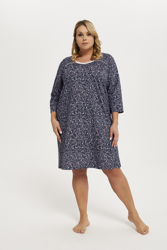 Sajna 3/4 Ärmel Nachthemd Italian Fashion - Druck