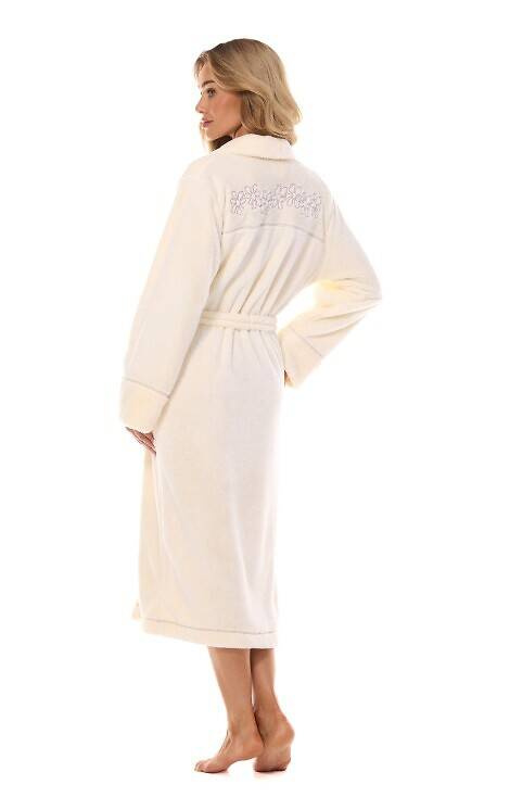 2410 LV Langer Damenbademantel L&L – ecru