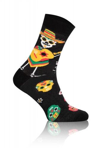 S134D Muerto Lange Socken Italienische Mode - schwarz