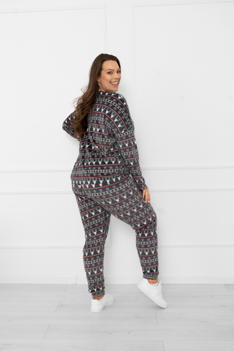Damenset Navara - Fleeceset im Weihnachtsmuster mit Rentier Italian Fashion - graphit 