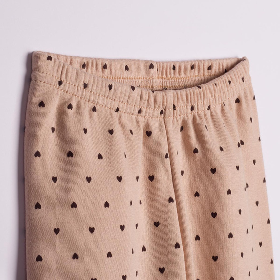 Nicol Hania 226036 Mädchen-Pyjama 100% Baumwolle Herzmuster Beige