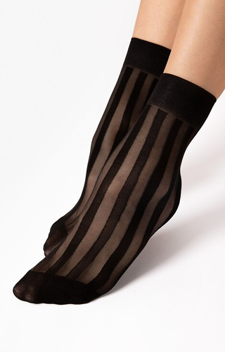 G 1194 Vibe Fiore Damensocken 20 den schwarz - Streifenmuster, elegant