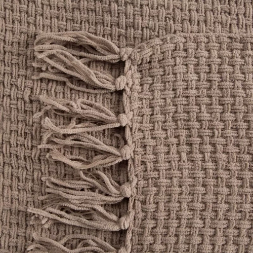 Suzi Decke, Tagesdecke, gewebt mit Fransen, Eurocurtains, beige