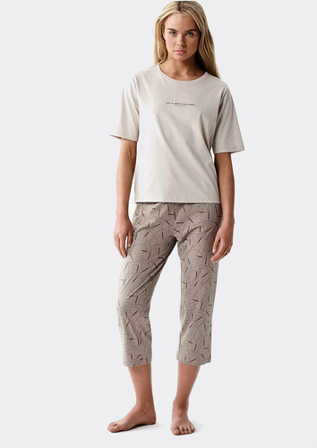 Atlantic NLP-509 Damen Schlafanzug 100% Baumwolle 3/4