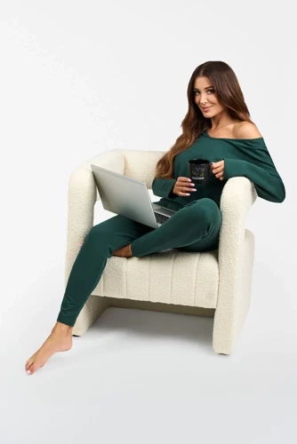 Karina Damen Langarmset, Hose Italian Fashion - grün