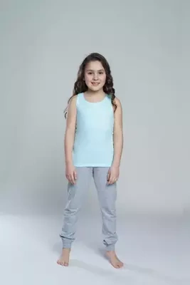 Tola T-Shirt für Mädchen, breiter Träger Italienische Mode - Pistazie