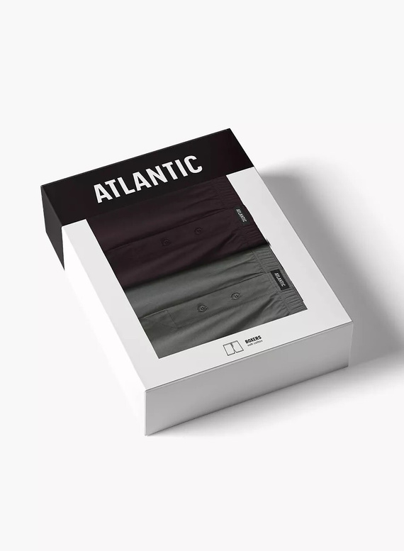 Atlantic Herren Boxershorts 2MBX-054 Baumwolle – lockerer Schnitt, 2er-Pack