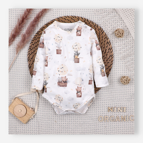 Nini Baby-Body Balloon Friends 100% Bio-Baumwolle, hergestellt in Polen