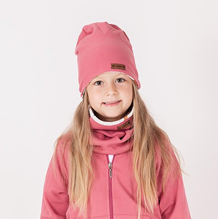 216269 Lala Chimney Nicol – ein rosa doppelseitiger Kinderschal mit Hirschmotiv