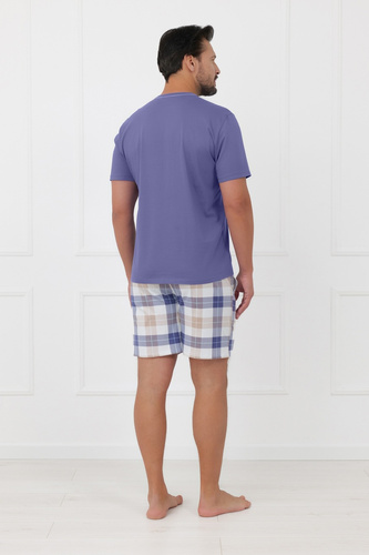 Herrenpyjama Juno Italian Fashion 100% Baumwolle Kurzarm Shorts