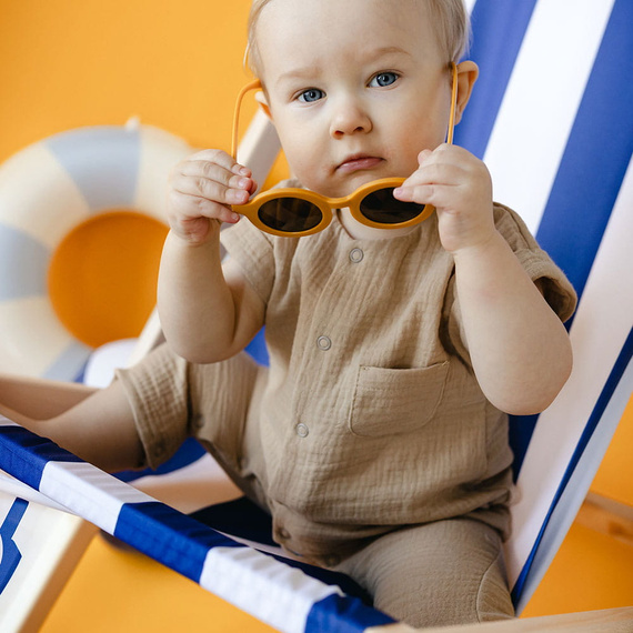 Elephant Rampers Baby Musselin Eevi – beige