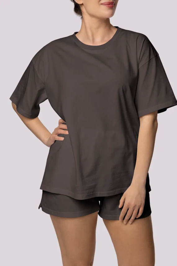 Bliss Kurzarm-Mona-Damenpyjama, Graphit