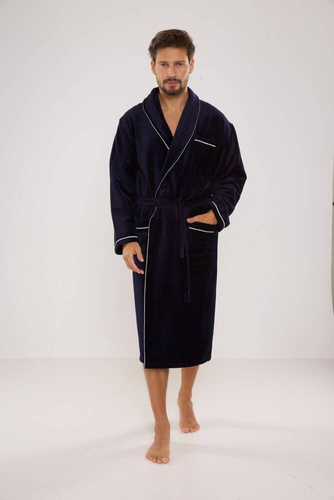 735 Manuele Herren Bademantel De Lafense - marineblau