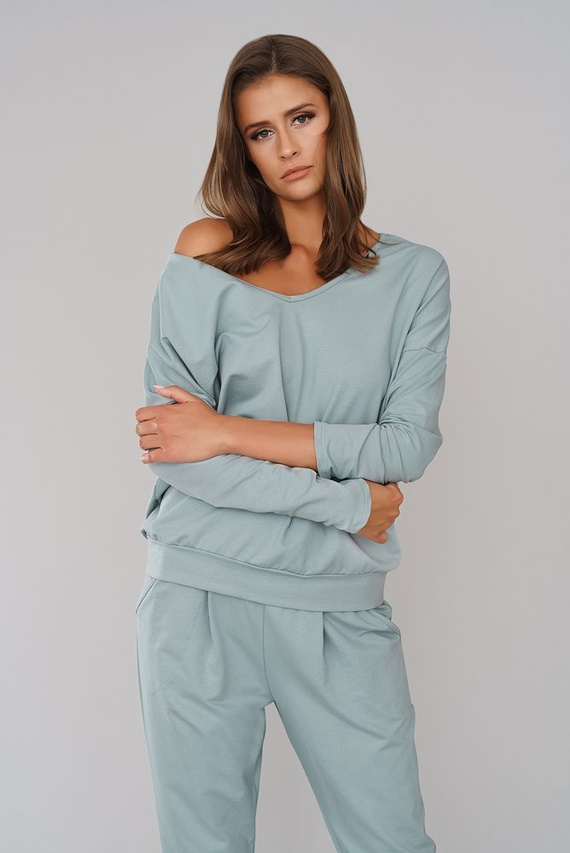 Karina Damen Langarmset, Hose Italian Fashion - mint 