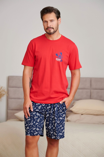Herren-Pyjama Doctor Nap 7553 Sunny Coast aus Baumwolle mit kurzen Hosen