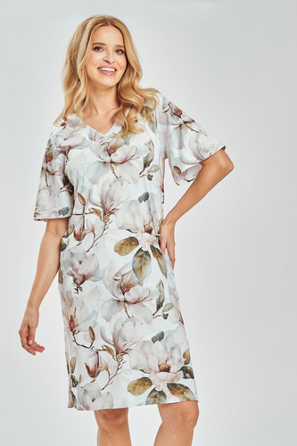 Damen-Nachthemd Afrodyta 3534 – 100% Baumwolle, V-Ausschnitt, natürlich & bequem für jeden Tag