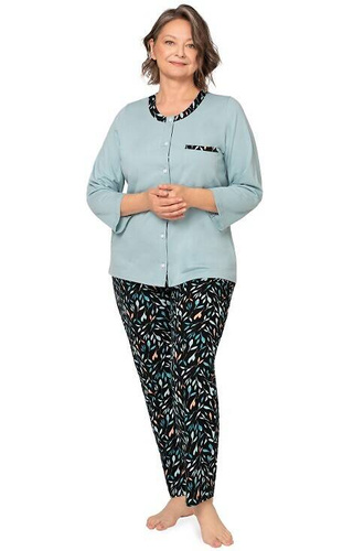 262 Olga II Damenpyjama 7/8 Martel - Türkis