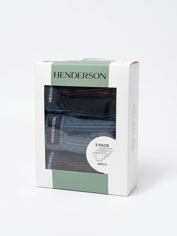 Henderson 1446 K714 Herren-Slips 3er-Pack 100% Baumwolle Marine Grau Schwarz