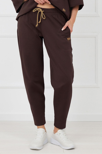 Baumwoll-Jogginghose Kaori Italian Fashion braun