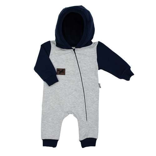 219271 Willy-Trainingsanzug Clown Nicol – Grau und Marineblau mit Kapuze und Reißverschluss