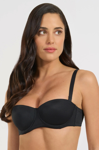 391 Biustonosz Bandeau Nero Selene Bardotka mit Bügeln und abnehmbaren Trägern