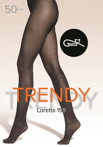 Loretta 159 Gatta Damenstrumpfhose – gemustert, 50 den, matt – Nero