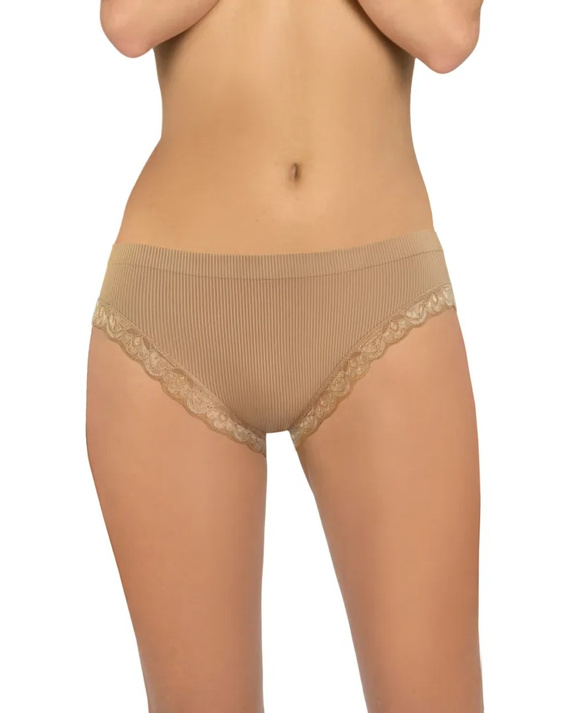 Damen Slip Sesto Senso 6108 Spitze nahtlos elastisch bequem beige