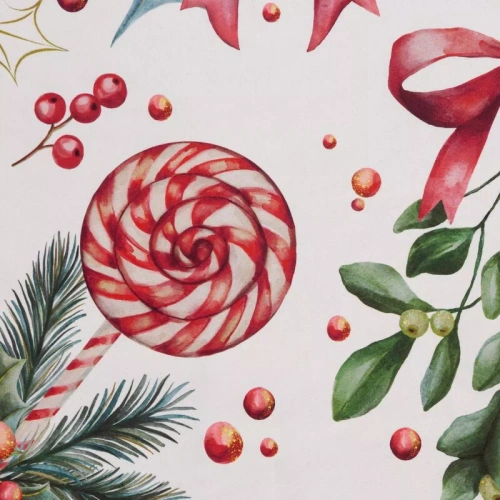 Weihnachtsbettwäsche Lolly Eurofirany weiß Mikrofaser mit Reißverschluss