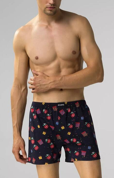 2GMB-006 Atlantic Herren-Boxershorts – Marineblau – Smaragd