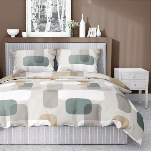 5487 A Detexpol Satin Stories Satinbettwäsche, grau | 100 % Baumwolle, Satinbindung, Reißverschluss, Geschenkverpackung