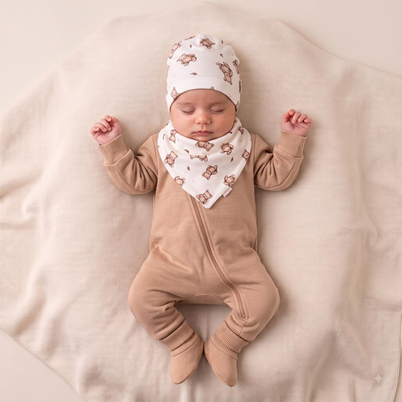 227271 Nicol BENEK Jogginganzug mit Fußsack braun für Babys