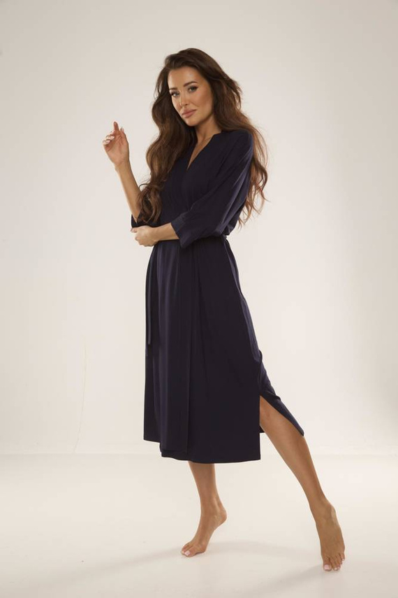 942 Visa Langer Morgenmantel De Lafense - navy blau