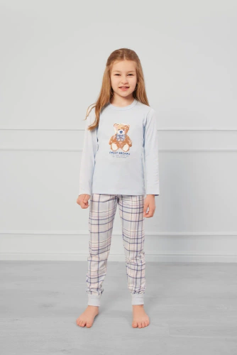 Katrin Mädchen Schlafanzug Italian Fashion - blau/print 