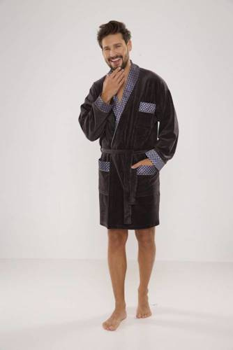 772 Bonjour Herren-Forex-Bademantel - graphit