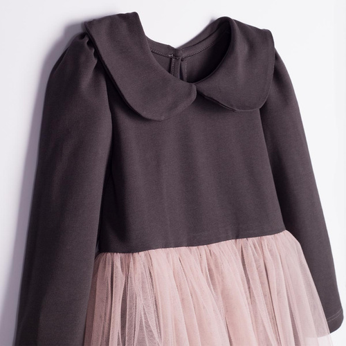 Mädchenkleid Nicol Tosia 225166 aus Tüll in Graphit und Pudriger Rosa